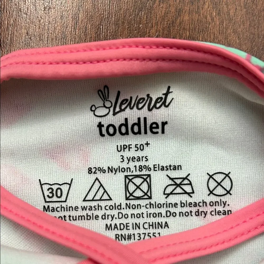 Leveret Kids One Piece Swimsuit - Pink Flamingos, UPF 50+, 3 Years